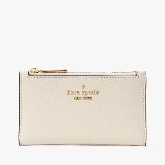 Kate Spade Julia Small Slim Bifold Ivory White Leather Wallet - Picture 1 of 1